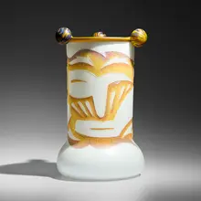 Dan Dailey, Mosaic Man from the Face Vase series, 1995, hand-blown, sandblasted, and acid-polished glass, vitreous enamel