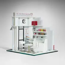 Emily Brock, Ice Cream and Candy Store, 1991, fused glass, polished metal