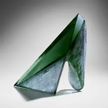 Jaromír Rybák, Green Triangle, 1990, cast glass