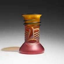Dan Dailey, Fruit Woman from the Face Vase series, 1990, hand-blown, sandblasted, and acid-polished glass, vitreous enamel