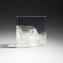 Steven Weinberg, Cube, c. 2000, cast and polished optical glass with controlled air bubbles