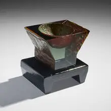John Lewis, Bowl, 1981, cast glass, copper