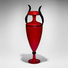 Dante Marioni, Tall Red and Black Urn, 2007, hand-blown glass