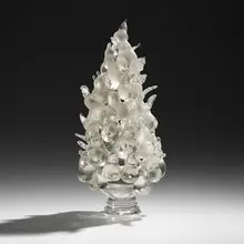 Beth Lipman, Pear and Leaf Centerpiece, 2007, hand-blown and etched glass, adhesive