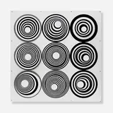 Karen Hewitt, Motorized Construction, 1962-68, acrylic on masonite construction with metal rotating discs and motor