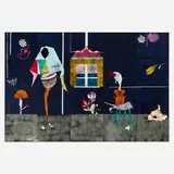 Gert & Uwe Tobias, Untitled, 2011, acrylic and woodcut in colors on canvas