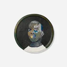 Henry Taylor, Sis, Hey!, 2007, oil on found steel lid