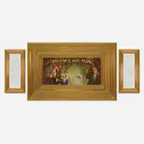 Donald Roller Wilson, Brenda's Nut Farm (triptych), 2000, oil on canvas in artist's frame, pencil on paper in artist's frame