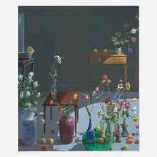 Paul Wonner, Flowers, Fruit and Furniture, 1992-93, acrylic on canvas