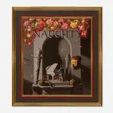 Donald Roller Wilson, Naughty, 1991-92, oil on canvas and wood in artist's frame