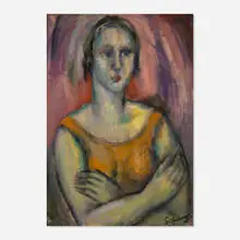 Armand Schönberger, Portrait of a Lady, oil on paper
