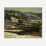 Andrew Winter, Untitled (Snow-covered Dock Scene), 1932, oil on canvas