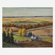 Untitled (Landscape) by Charles W. Dahlgreen, oil on Masonite, sold Jun 2025
