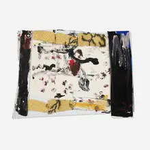 Warrior on Political Sign by Purvis Young, mixed media collage, sold Jun 2025