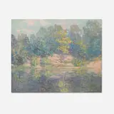 Alfred Jansson, Landscape with Trees by the Lake, 1912, oil on canvas