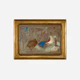 Pewabic Pottery, Rare Alice in Wonderland tile, c. 1920, iridescent-glazed earthenware