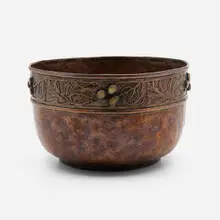 Potter Studio, Rare jardinière with oak leaves and acorns