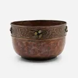 Potter Studio, Rare jardinière with oak leaves and acorns