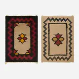 Gustav Stickley, Nile pattern drugget rugs, set of two, c. 1910, hand-woven wool