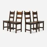 Gustav Stickley, Early Rabbit Ear chairs model 1291, set of four