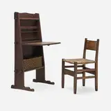Gustav Stickley, Early Chalet desk, model 505 and chair, model 2578