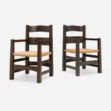Gustav Stickley, Early armchairs model 2612, pair