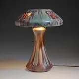 Fhr Fred Robertson Los Angeles, Rare table lamp with butterflies