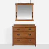 Exceptional chest of drawers with mirror, models 903 and 904 variant by Gustav Stickley, sold Apr 2025