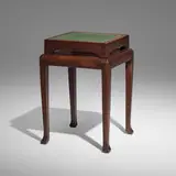 Early Mikado tile-top plant stand, model 13 by Gustav Stickley and Grueby Faience Company, sold Apr 2025