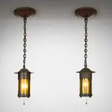 Gustav Stickley, Hanging lanterns model 226, pair
