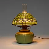 Vine Border (Acorn) table lamp by Tiffany Studios and Rookwood Pottery, sold Apr 2025