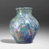 Pewabic Pottery, Fine vase, c. 1910, iridescent-glazed earthenware