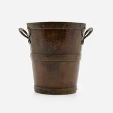 attribution Benedict Studios, Champagne bucket, c. 1906, handwrought copper and brass