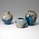 Collection of three vases by Pewabic Pottery, sold Apr 2025