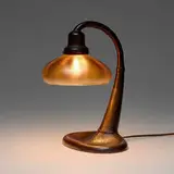 Chicago School Arts & Crafts, Desk lamp with Steuben shade