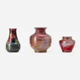 Pewabic Pottery, Collection of three vases
