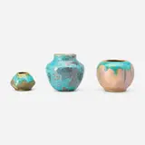 Collection of three vases by Pewabic Pottery, sold Apr 2025