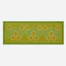 Arts & Crafts, Tapestry with floral motifs, c. 1915, hand-woven wool