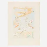Le chêne et le roseau (from the Le Bestiaire de La Fontaine Dalinisé portfolio) by Salvador Dalí, 1974, etching with drypoint in colors and pochoir on Arches, sold Mar 2025