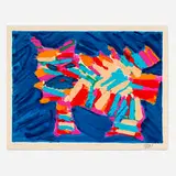 Karel Appel, Blue Cat (from the Cats portfolio), 1978, screenprint in colors