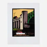 Lockwood Dennis, 1st Ave. S. Bridge, 1995, woodcut in colors