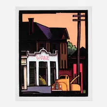 Lockwood Dennis, Collision Repair, 1998, woodcut in colors