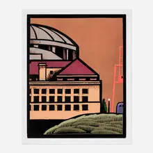 Lockwood Dennis, Immigration and Kingdome, 2000, woodcut in colors