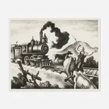 Slow Train Through Arkansas by Thomas Hart Benton, lithograph, sold Mar 2025