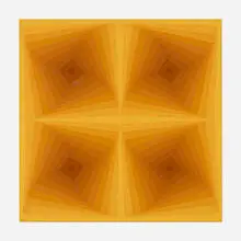 Hannes Beckmann, Four Times Ten (Golden), 1966, oil on canvas board