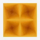 Hannes Beckmann, Four Times Ten (Golden), 1966, oil on canvas board