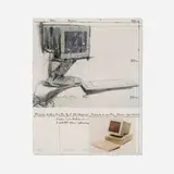 Christo, Ericsson Display Monitor Unit 3111, Wrapped, Project for Personal Computer, 1985, offset lithograph in colors with collage on paper mounted to museum board