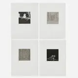 Alex Katz, Four works from the Gloria portfolio, 2005, etching and aquatint on Zerkall Ingres