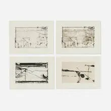 Four works by Richard Diebenkorn, 1992-93, lithograph in colors on Hahnemühle German etching, sold Dec 2025