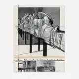 Christo, Wrapped Statues (Project for Der Glyptotek in Munich Aegean Temple), 1988, screenprint in colors with offset lithograph collage on Arches Cover